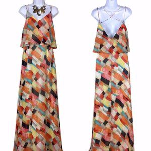 Layered Spaghetti Strap Maxi Dress Italian Design